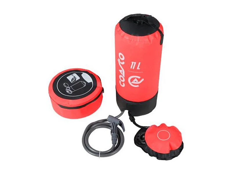 Solar-Druckdusche 11L Coasto tragbar - Outdoor-Aktivitäten, Camping und Wandern - Rot