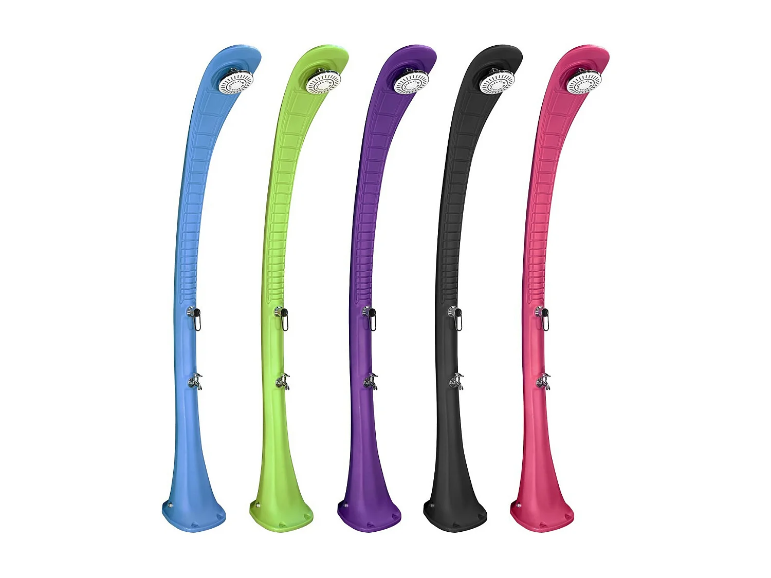 Formidra Cobra 32L 217x30x34cm Doccia solare da esterno - Risciacquo piedi - Riscaldamento solare - Polietilene riciclabile  - Colore blu