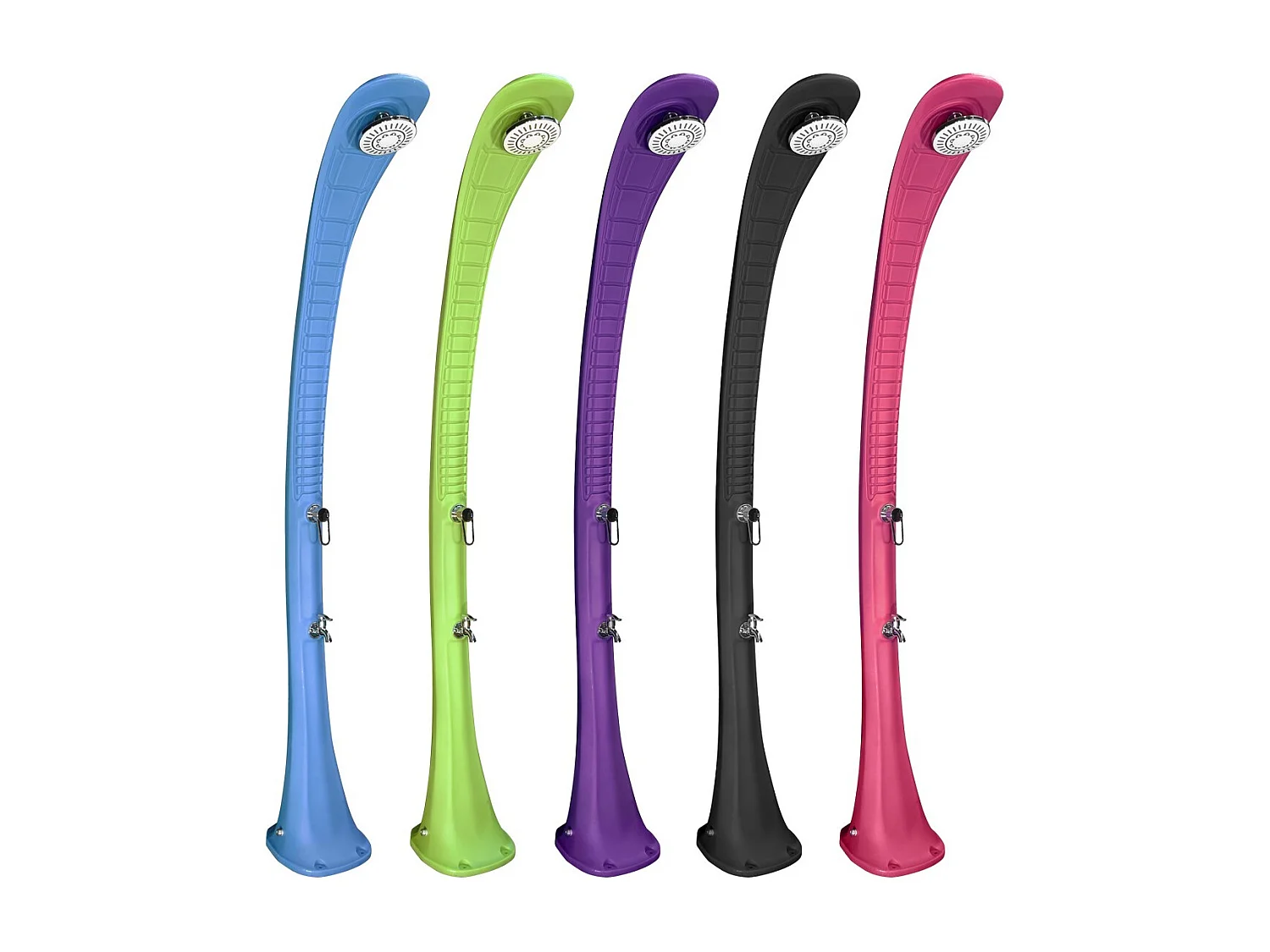 Formidra Cobra 32L 217x30x34cm Doccia solare da esterno - Risciacquo piedi - Riscaldamento solare - Polietilene riciclabile  - Colore blu