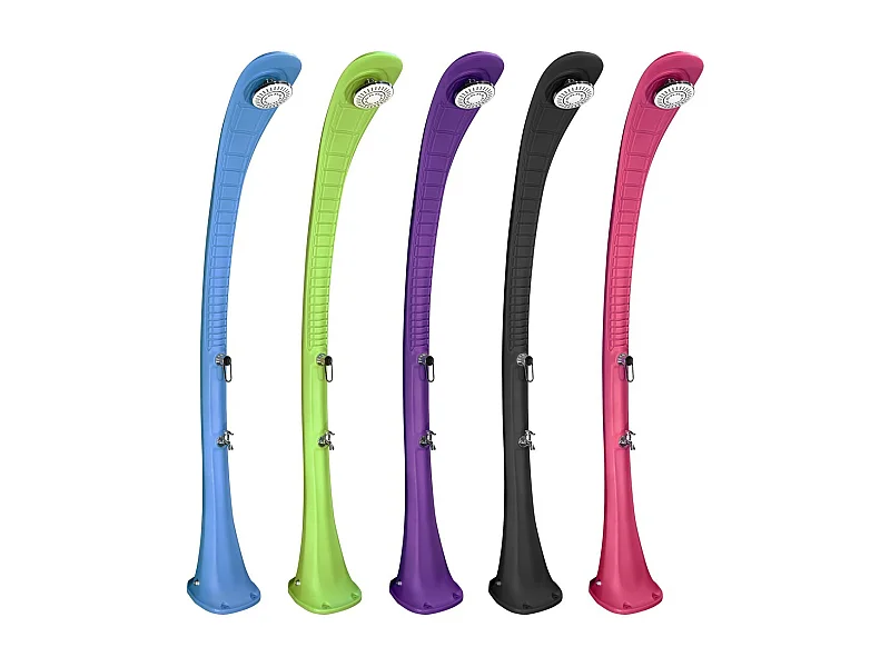 Formidra Cobra 32L 217x30x34cm Ducha Solar Exterior - Enjuagador de Pies - Calefacción Solar - Polietileno Reciclable  - Color Azul