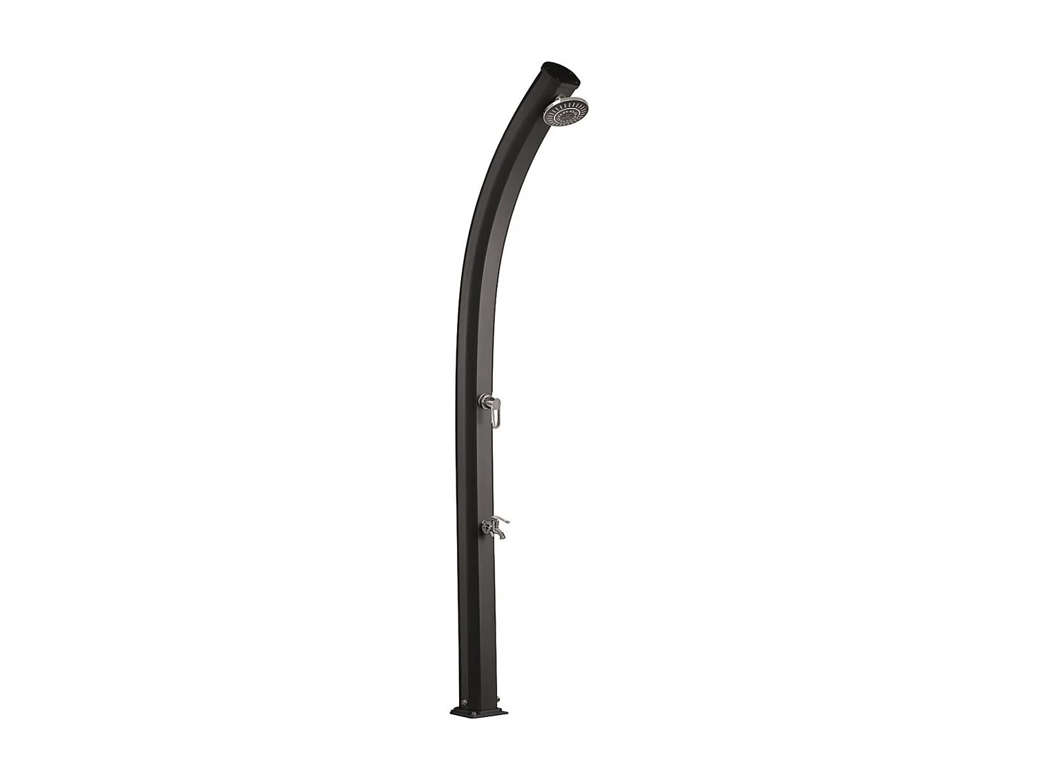 Solardusche Jolly 33L Aluminuim 33L - 233 cm - Fußspülung + Regenbrause + verstärkte Basis  - Coloris Anthracite