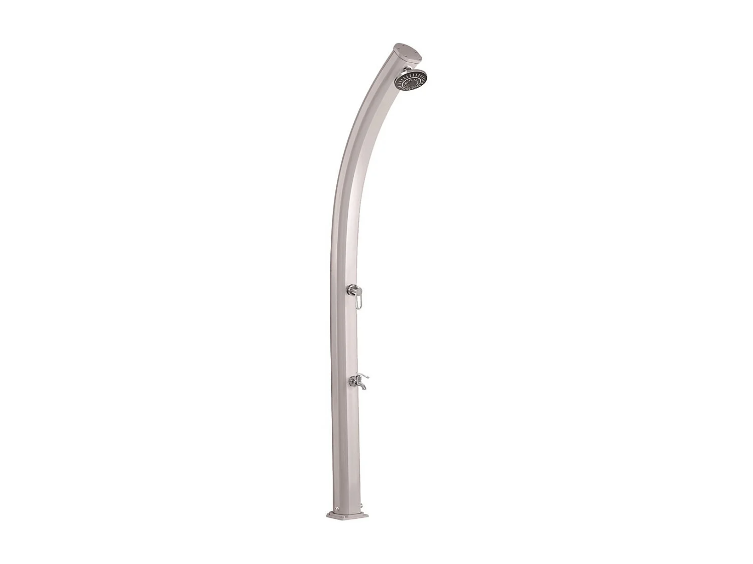 Solardusche Jolly 33L Aluminuim 33L - 233 cm - Fußspülung + Regenbrause + verstärkte Basis  - Coloris Anthracite