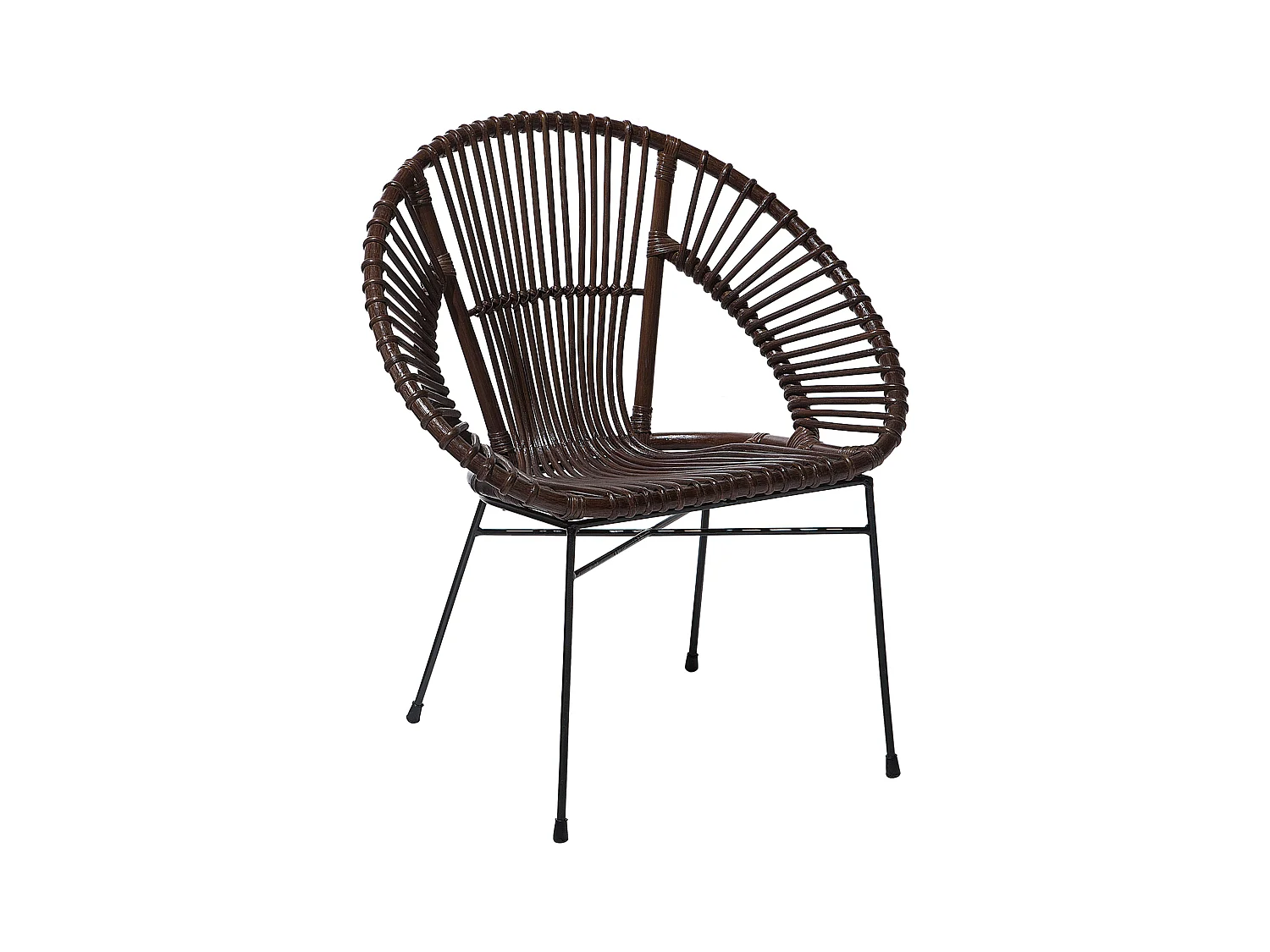 Chaise de salle à manger SARITA Rotin Marron foncé