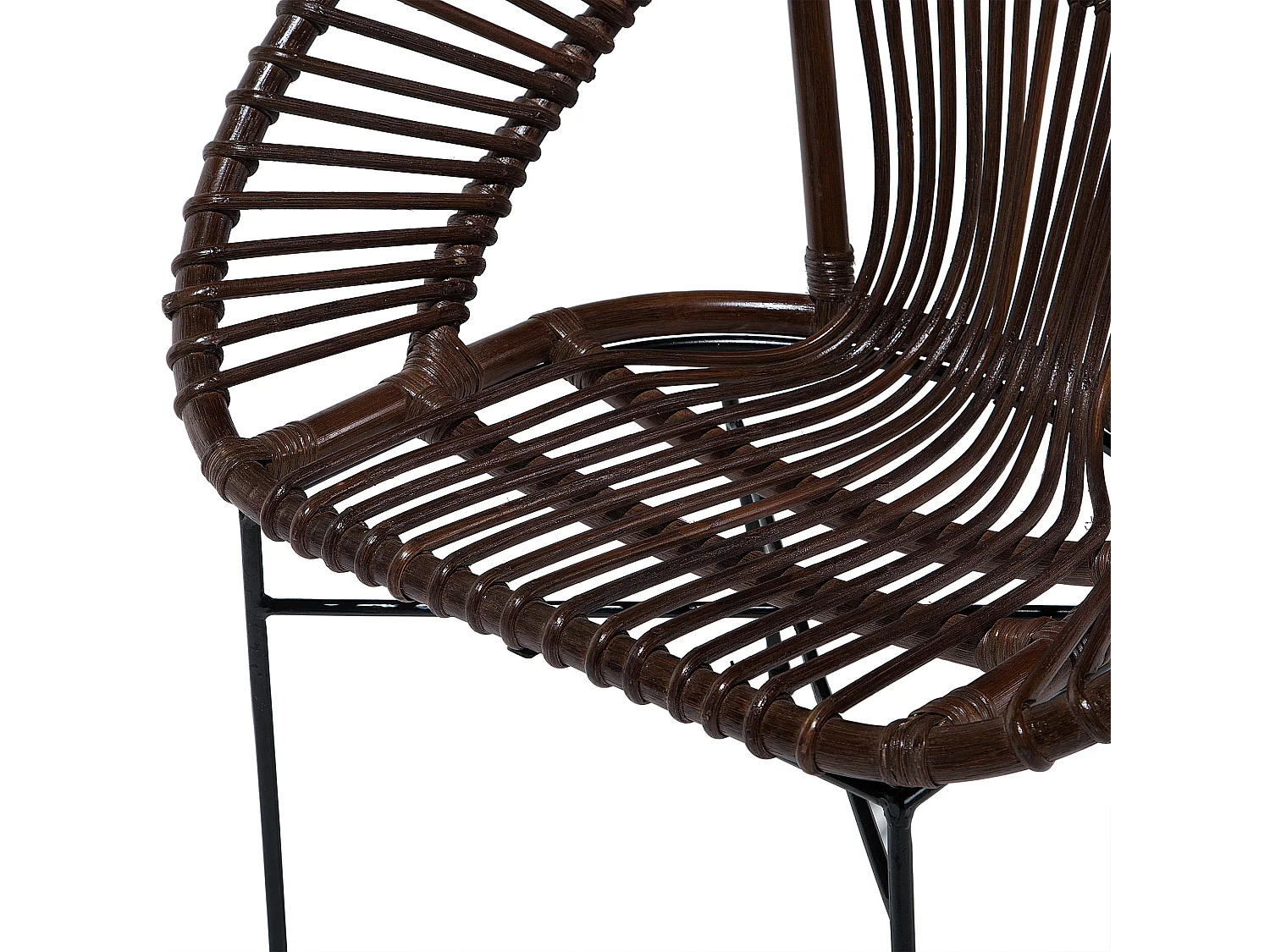 Chaise de salle à manger SARITA Rotin Marron foncé