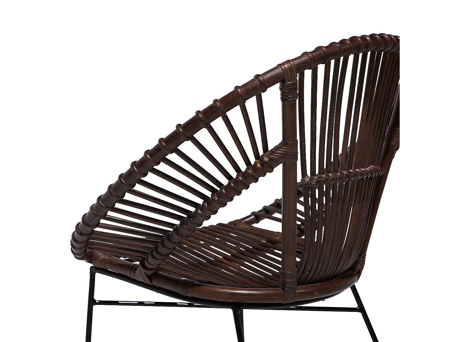 Chaise de salle à manger SARITA Rotin Marron foncé