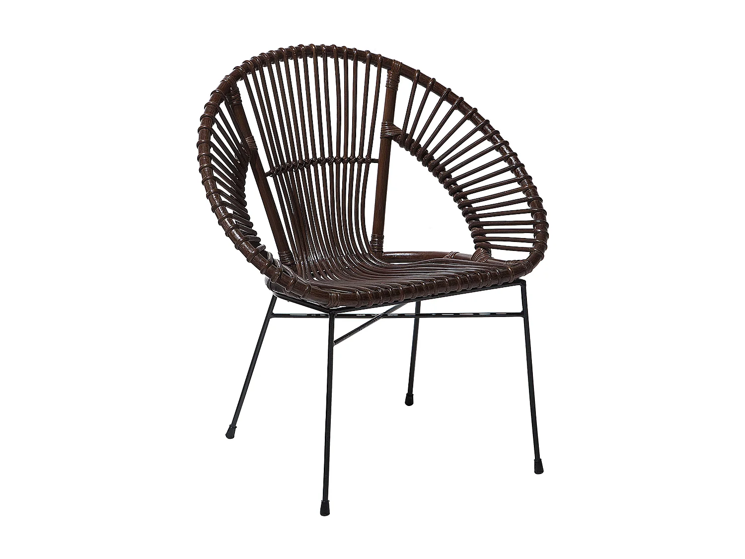 Chaise de salle à manger SARITA Rotin Marron foncé