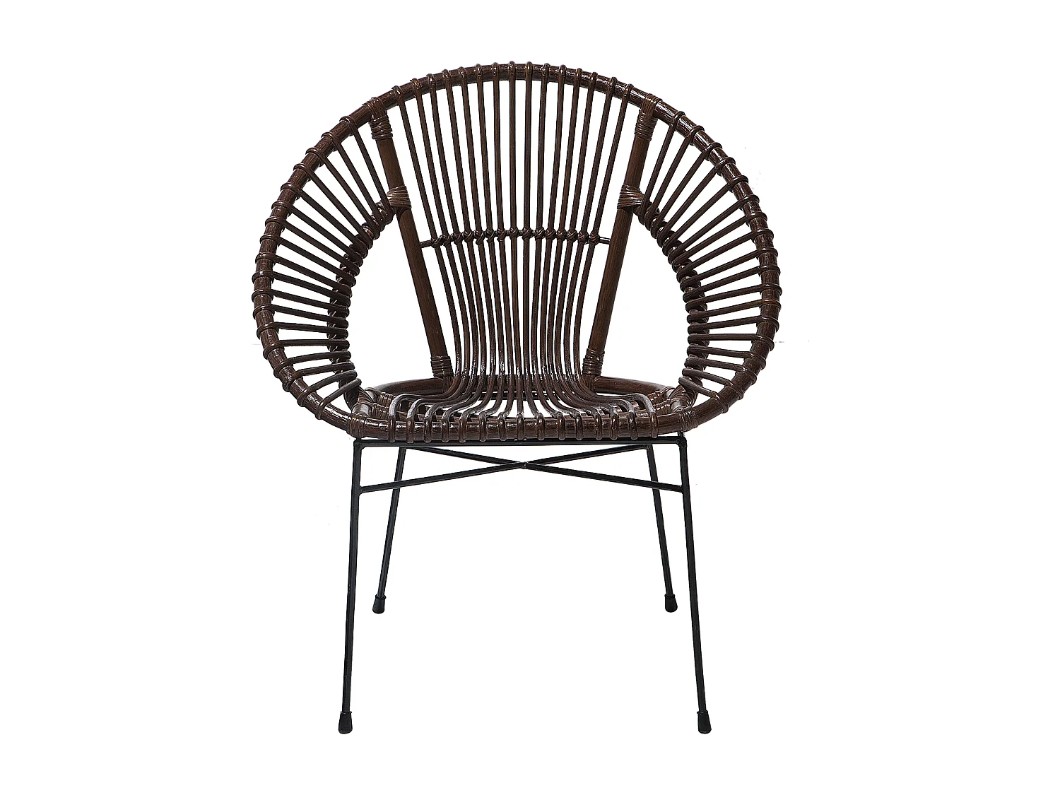 Chaise de salle à manger SARITA Rotin Marron foncé