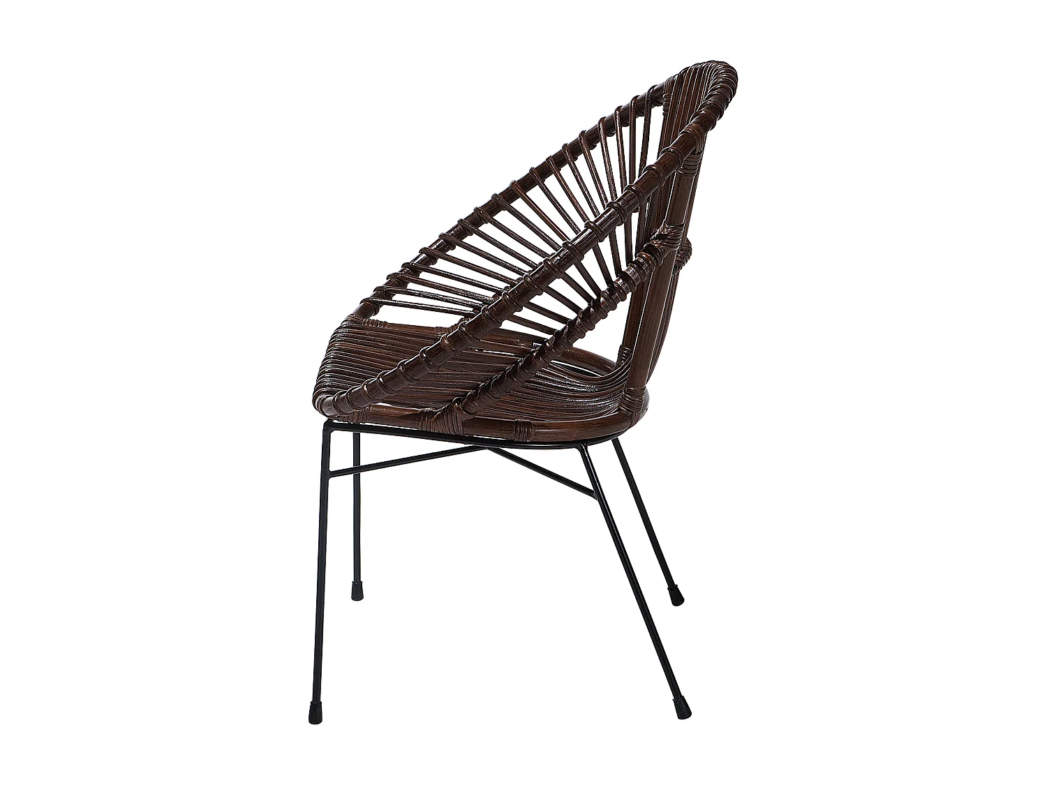 Chaise de salle à manger SARITA Rotin Marron foncé