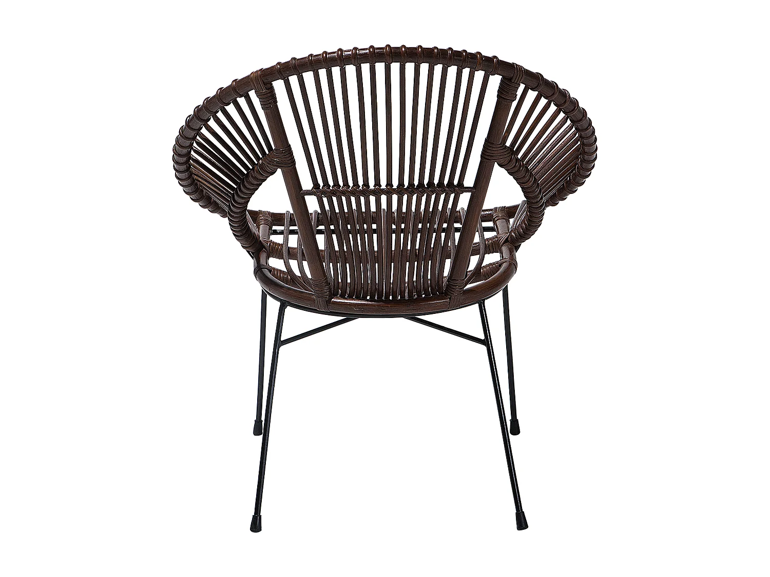 Chaise de salle à manger SARITA Rotin Marron foncé