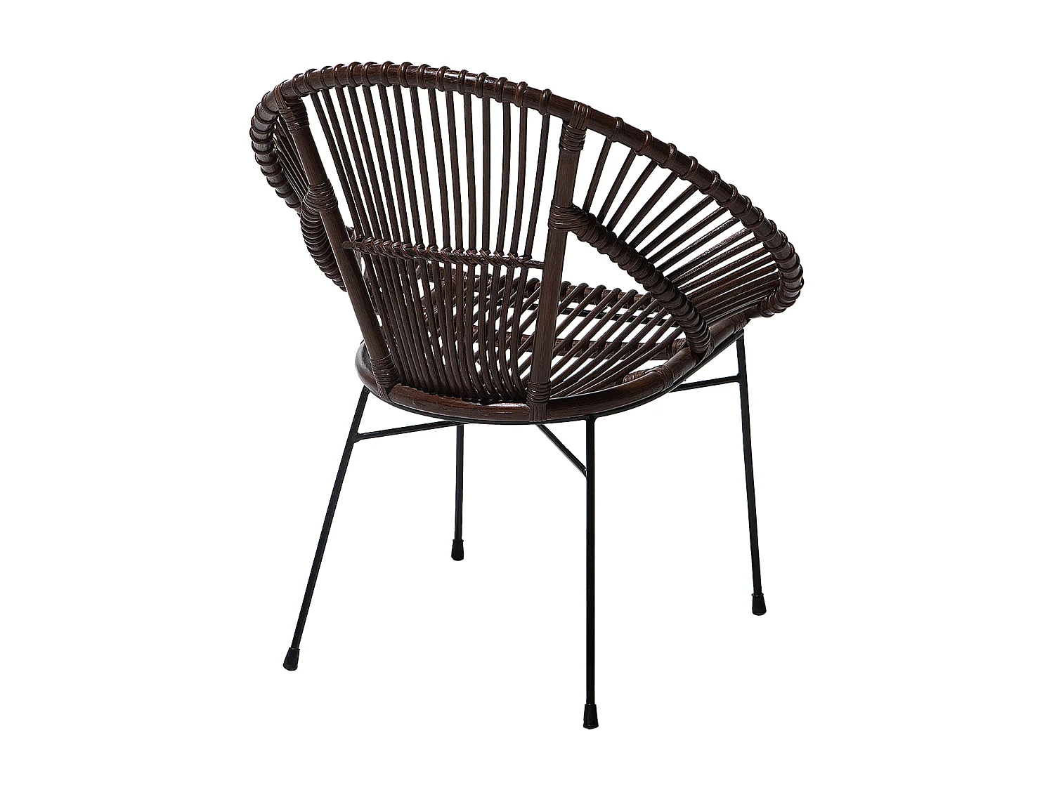 Chaise de salle à manger SARITA Rotin Marron foncé