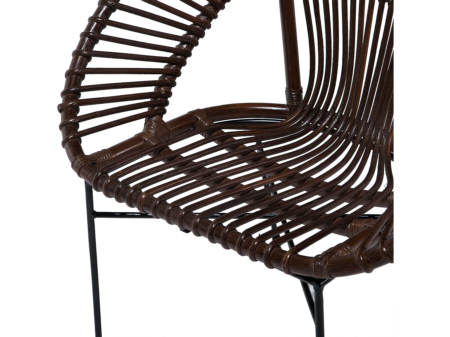 Chaise de salle à manger SARITA Rotin Marron foncé