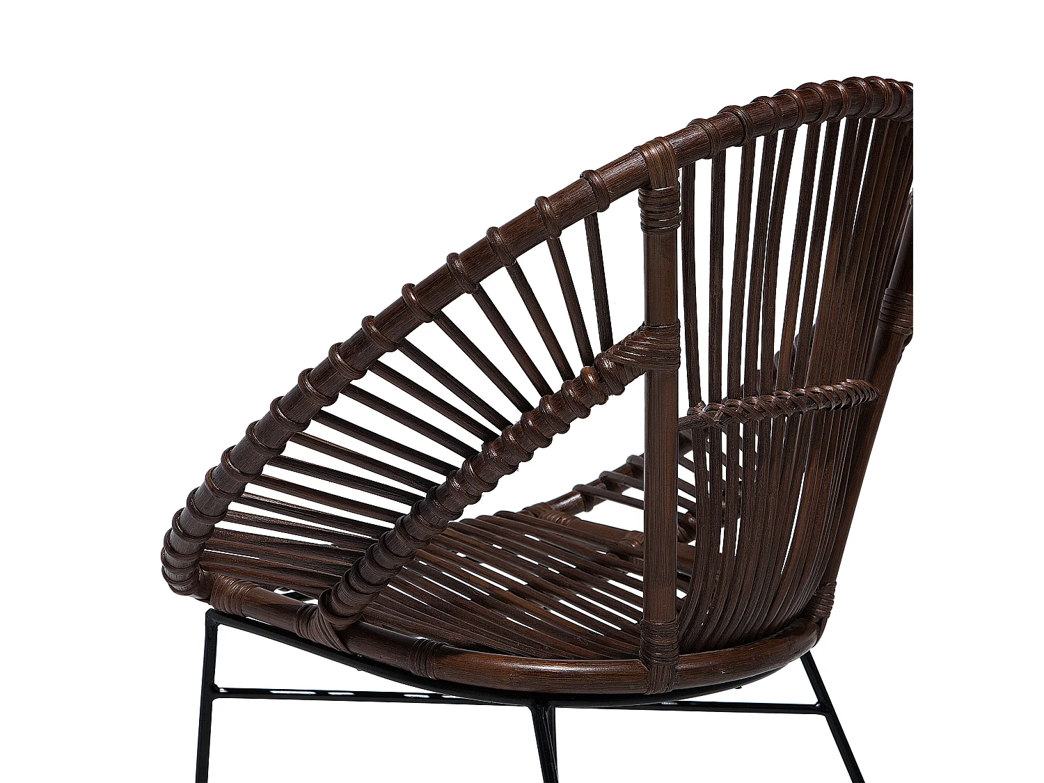 Chaise de salle à manger SARITA Rotin Marron foncé