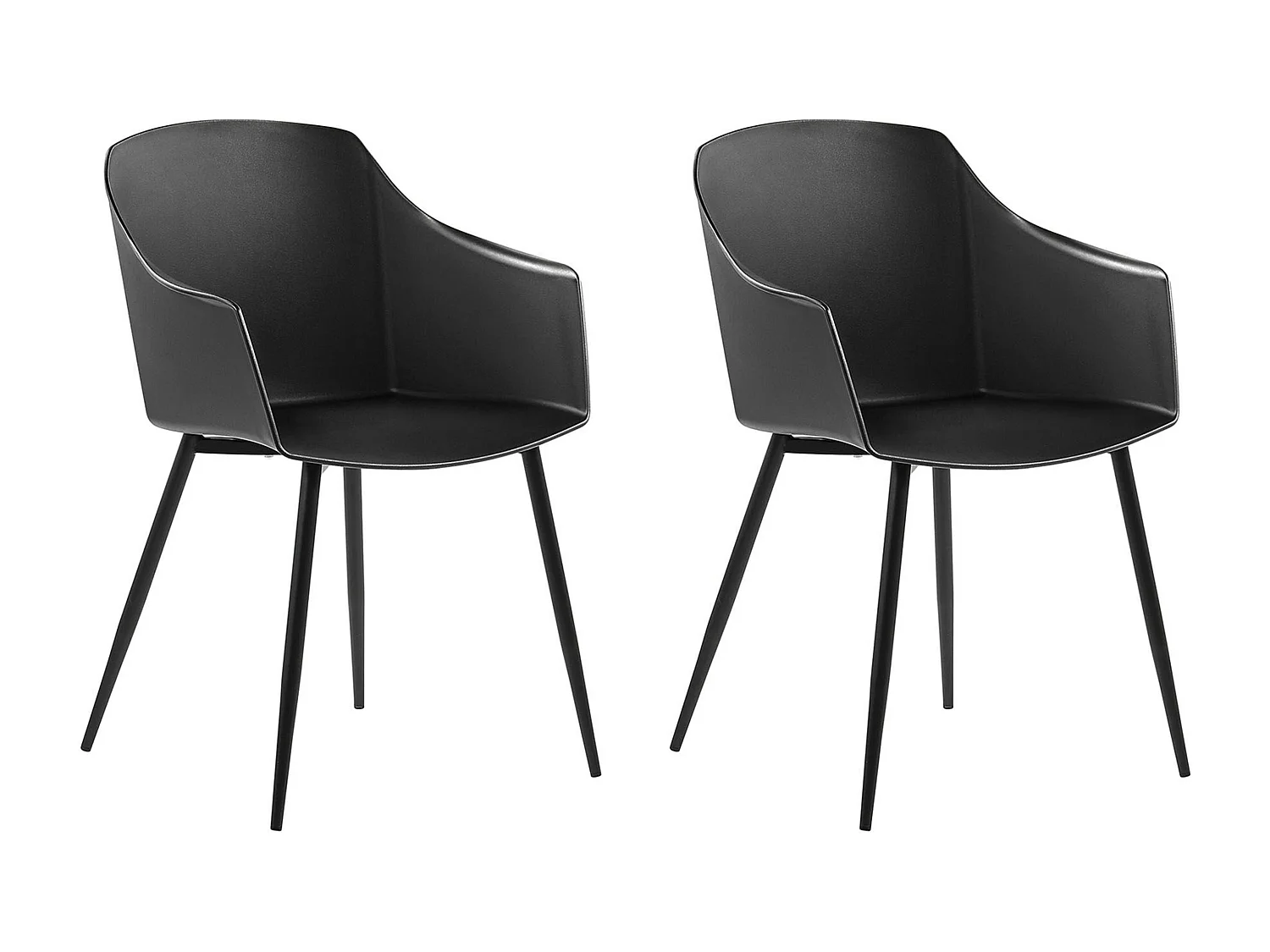 Lot de 2 chaises de salle à manger FONDA Noir