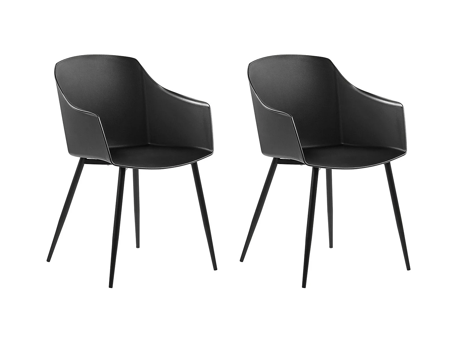 Lot de 2 chaises de salle à manger FONDA Noir