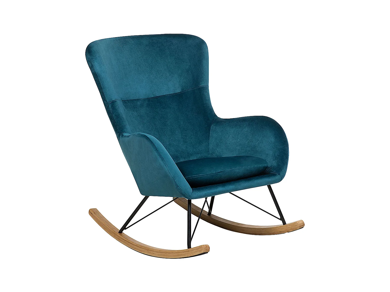 Fauteuil à bascule ELLAN Velours Bleu azur