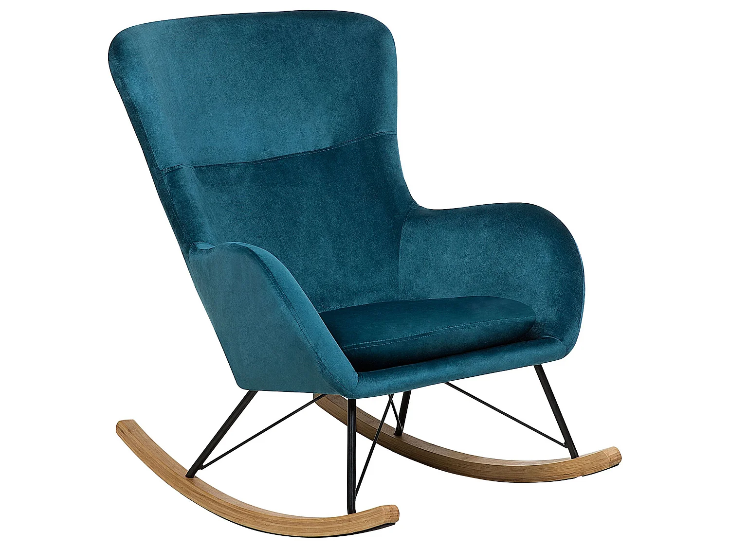Fauteuil à bascule ELLAN Velours Bleu azur