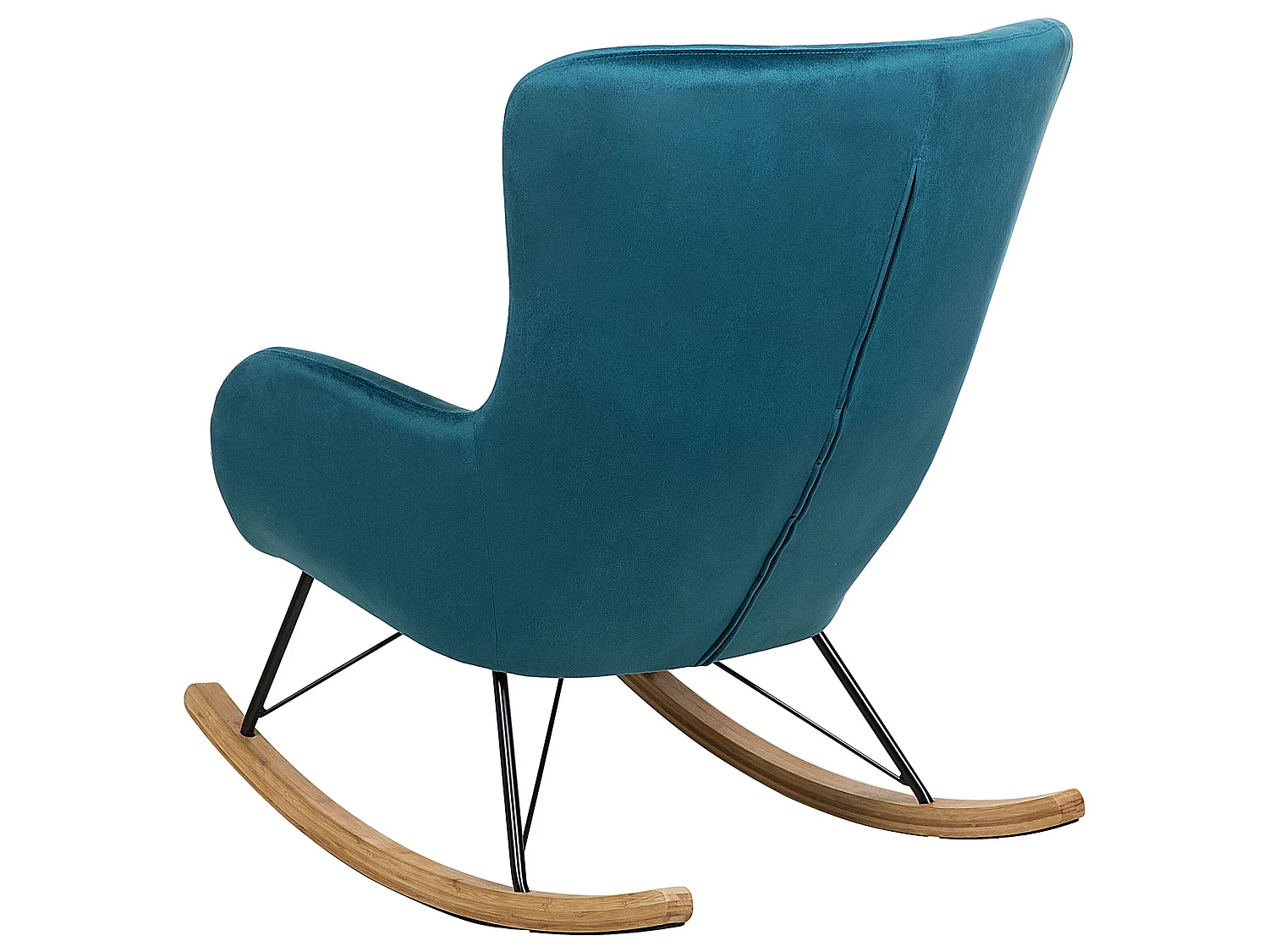 Fauteuil à bascule ELLAN Velours Bleu azur