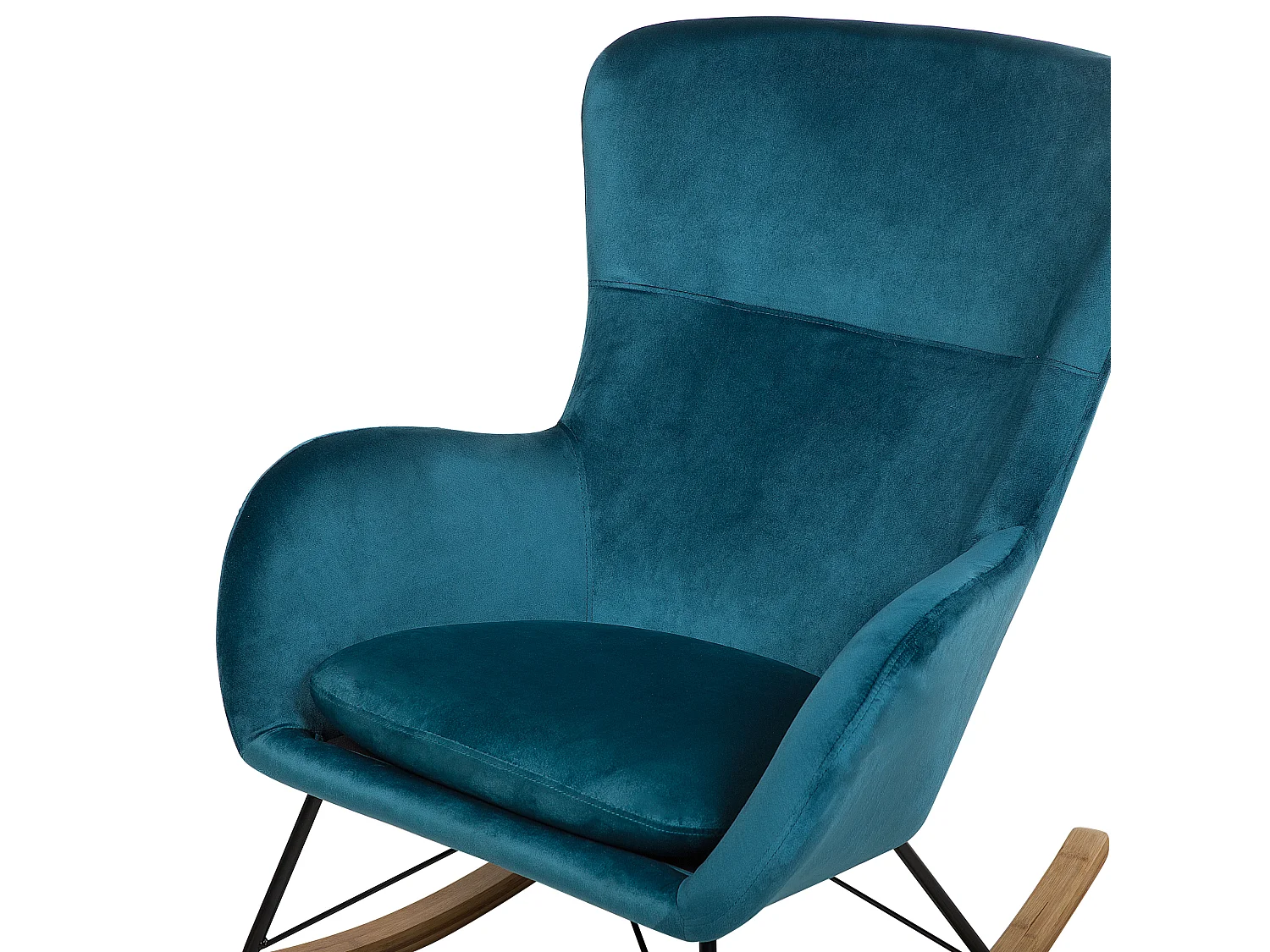 Fauteuil à bascule ELLAN Velours Bleu azur