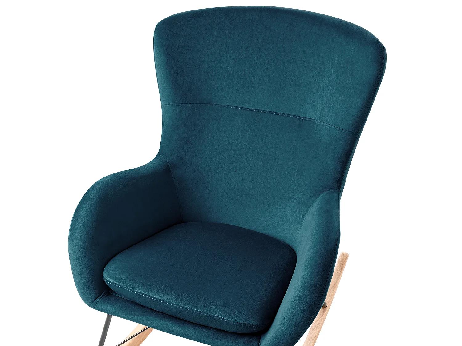 Fauteuil à bascule ELLAN Velours Bleu azur