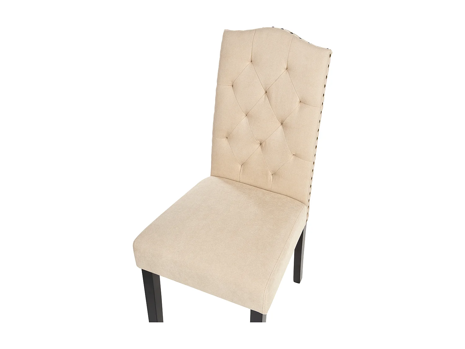 Polsterstuhl mit Holzbeinen im 2er Set sandbeige Glamour Stil Shirley