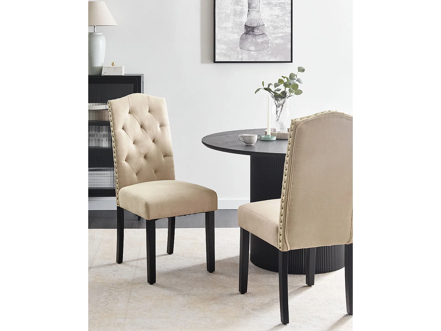 Set van 2 eetkamerstoelen SHIRLEY Beige
