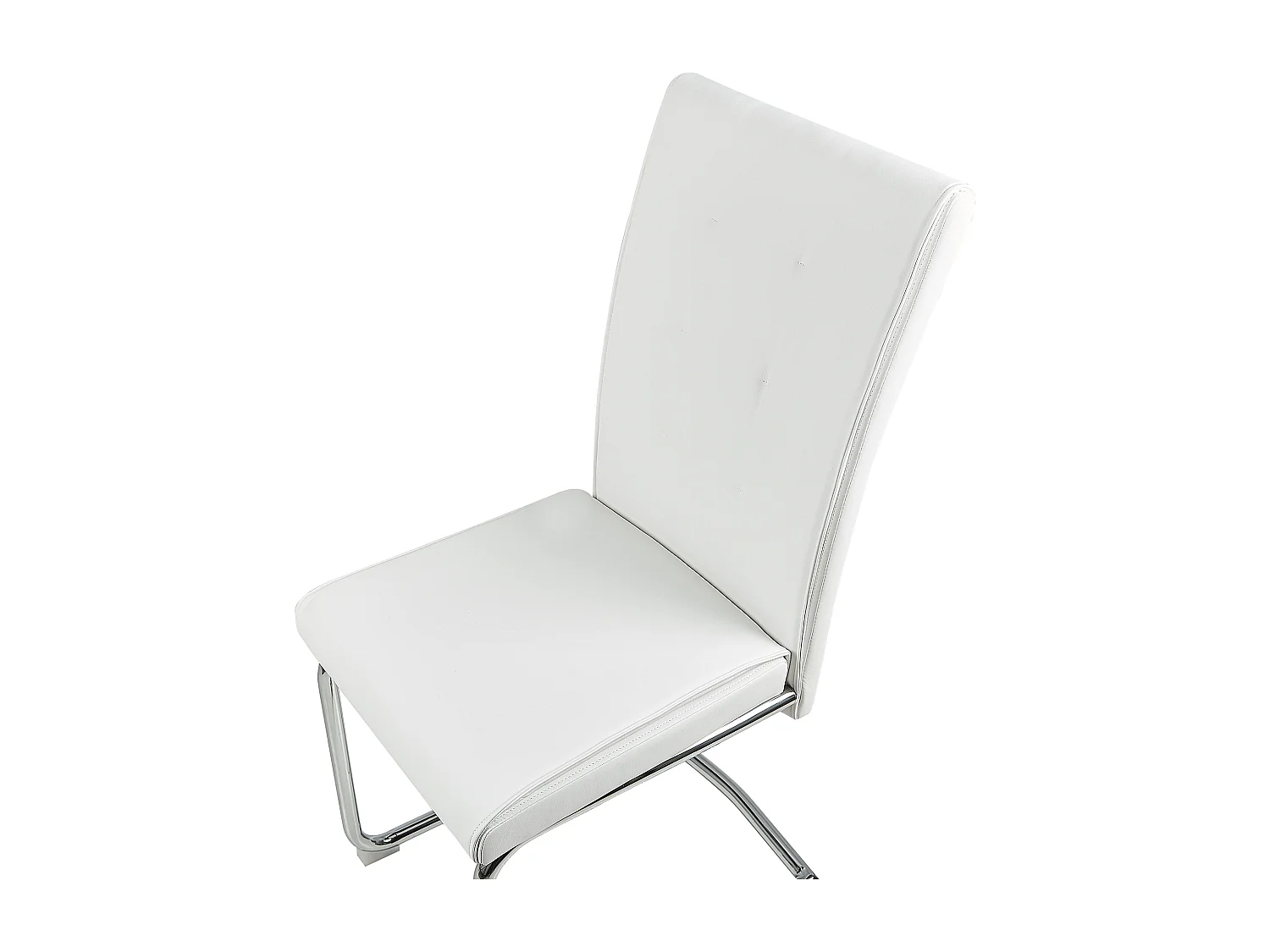 Conjunto de 2 sillas de comedor ROVARD Piel sintética Blanco crema