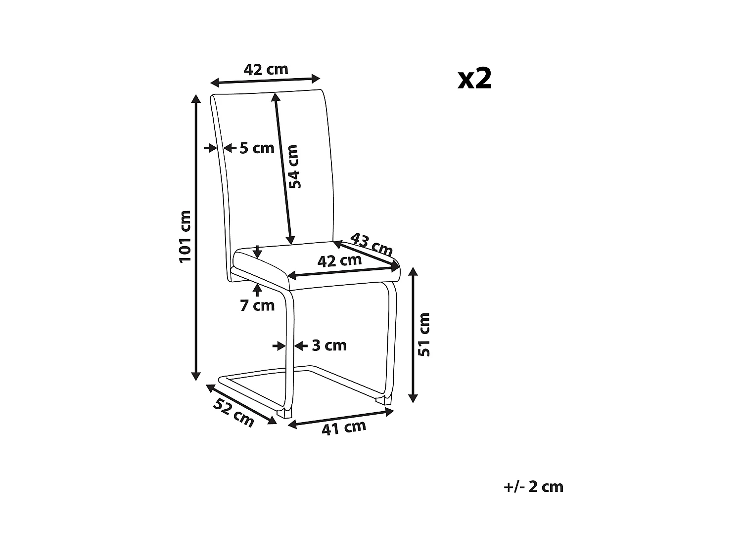 Modernes Esszimmerstuhl Set 2 Stühle beige Kunstleder/Metall Rovard