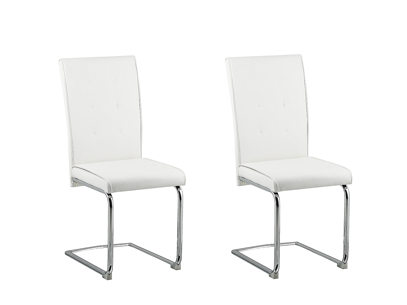 Lot De 4 Chaises Pliantes ARunThLana - Chaises Salle à Manger En PU Blanc, Cadre Métal Solide Avec Dossier, 47x32x98cm Pour Salon, Bureau Et Événements