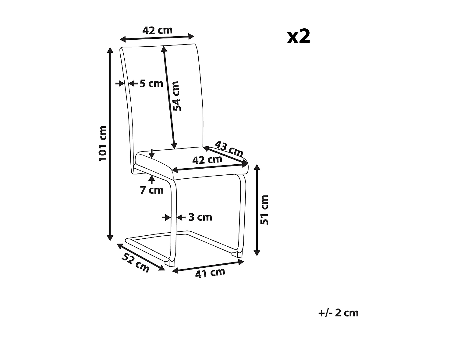 Modernes Esszimmerstuhl Set 2 Stühle beige Kunstleder/Metall Rovard