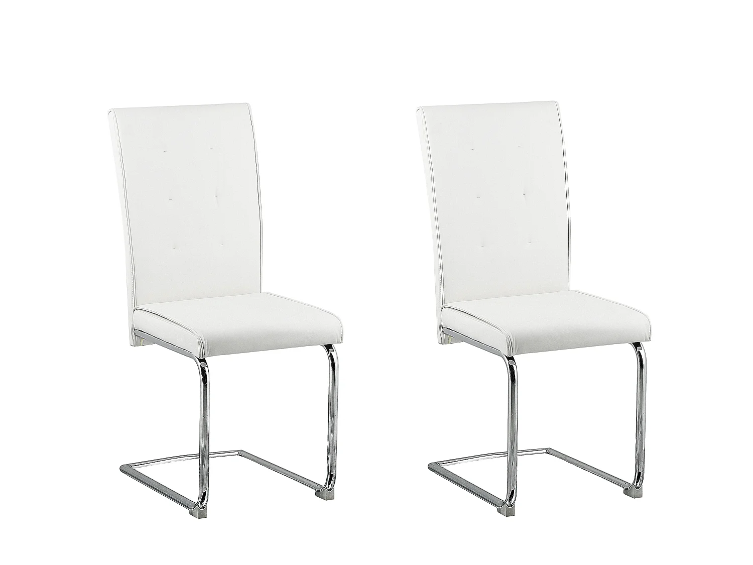 Set van 2 eetkamerstoelen ROVARD Kunstleer Gebroken wit