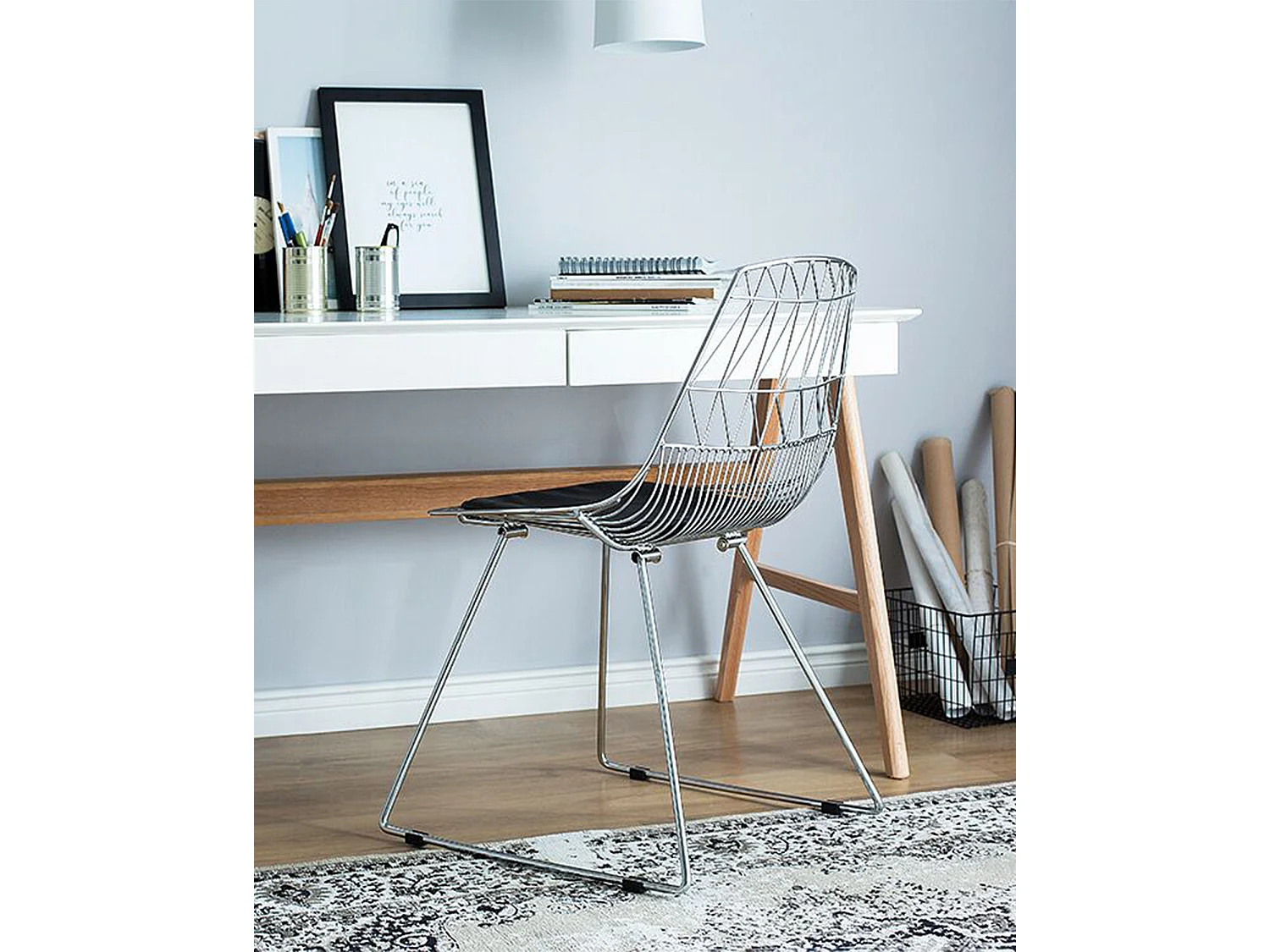 Lot de 2 chaises de salle à manger HARLAN Métal Argenté