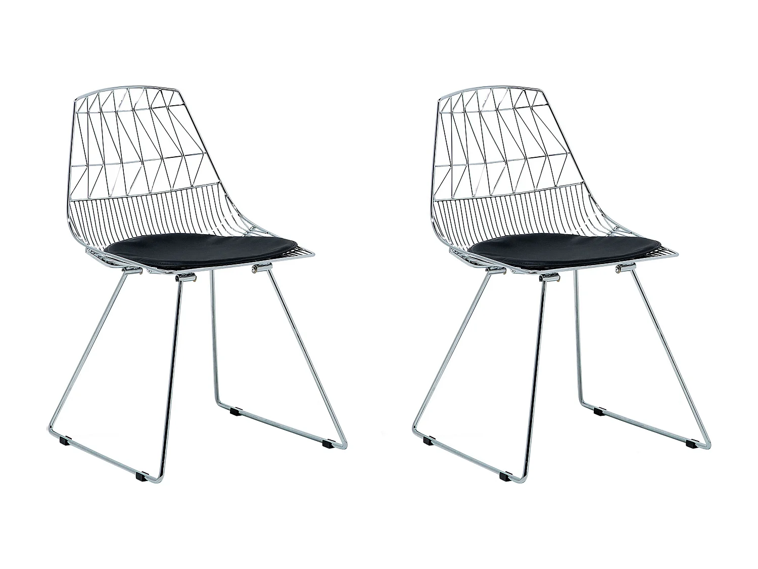 Set van 2 eetkamerstoelen HARLAN Metaal Zilver