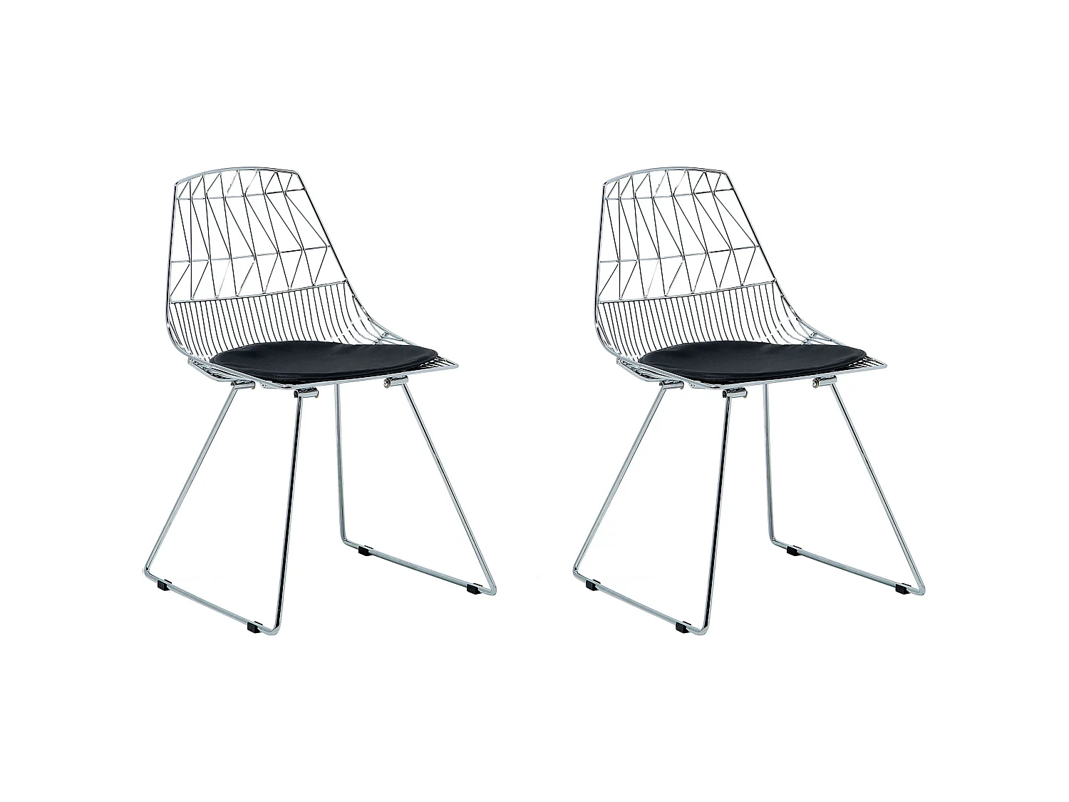 Set van 2 eetkamerstoelen HARLAN Metaal Zilver