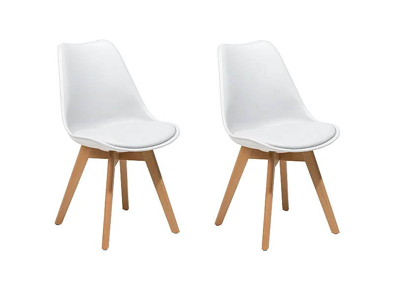 Lot de 2 chaises de salle à manger DAKOTA II Blanc
