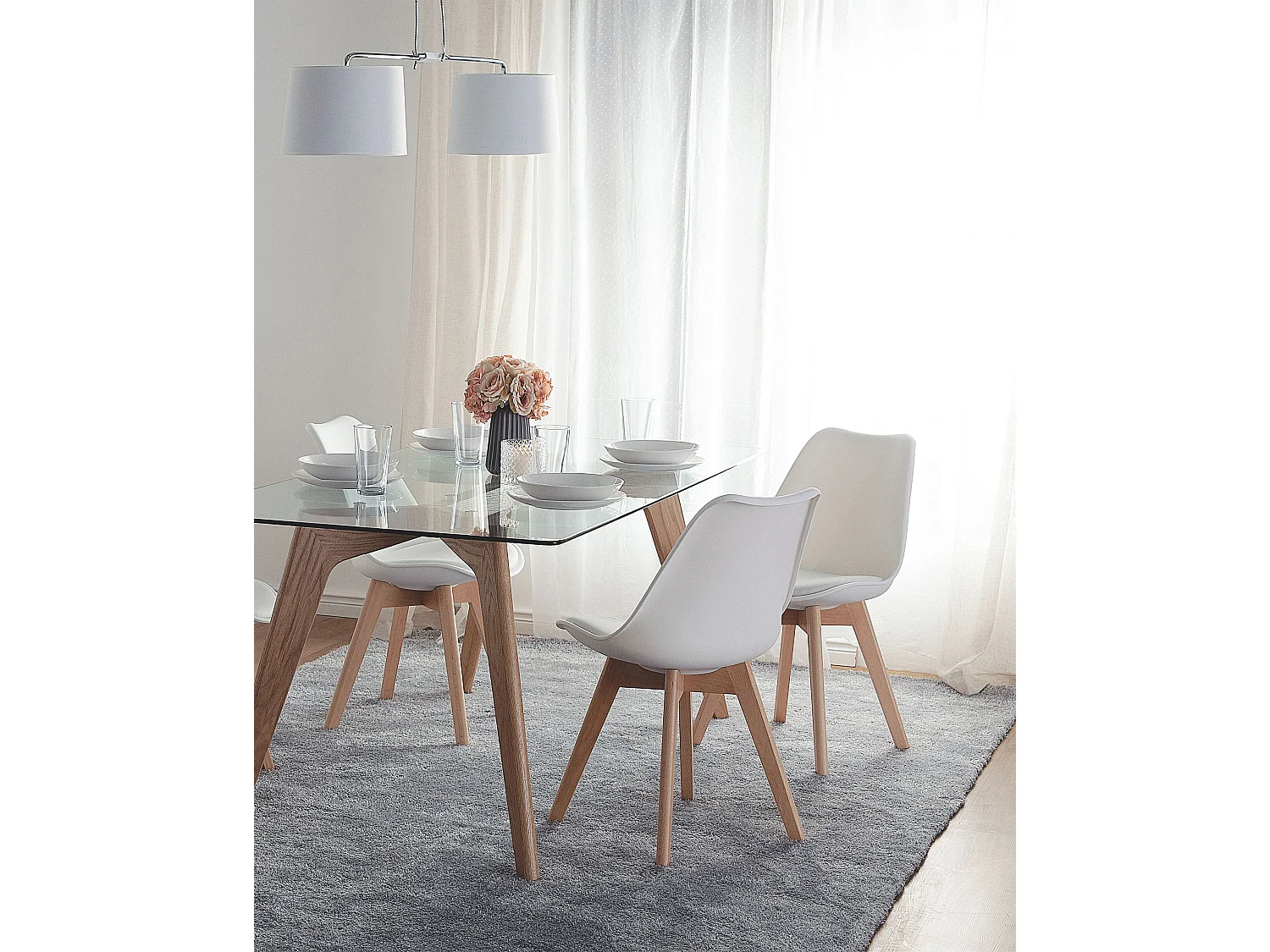 Lot de 2 chaises de salle à manger DAKOTA II Blanc