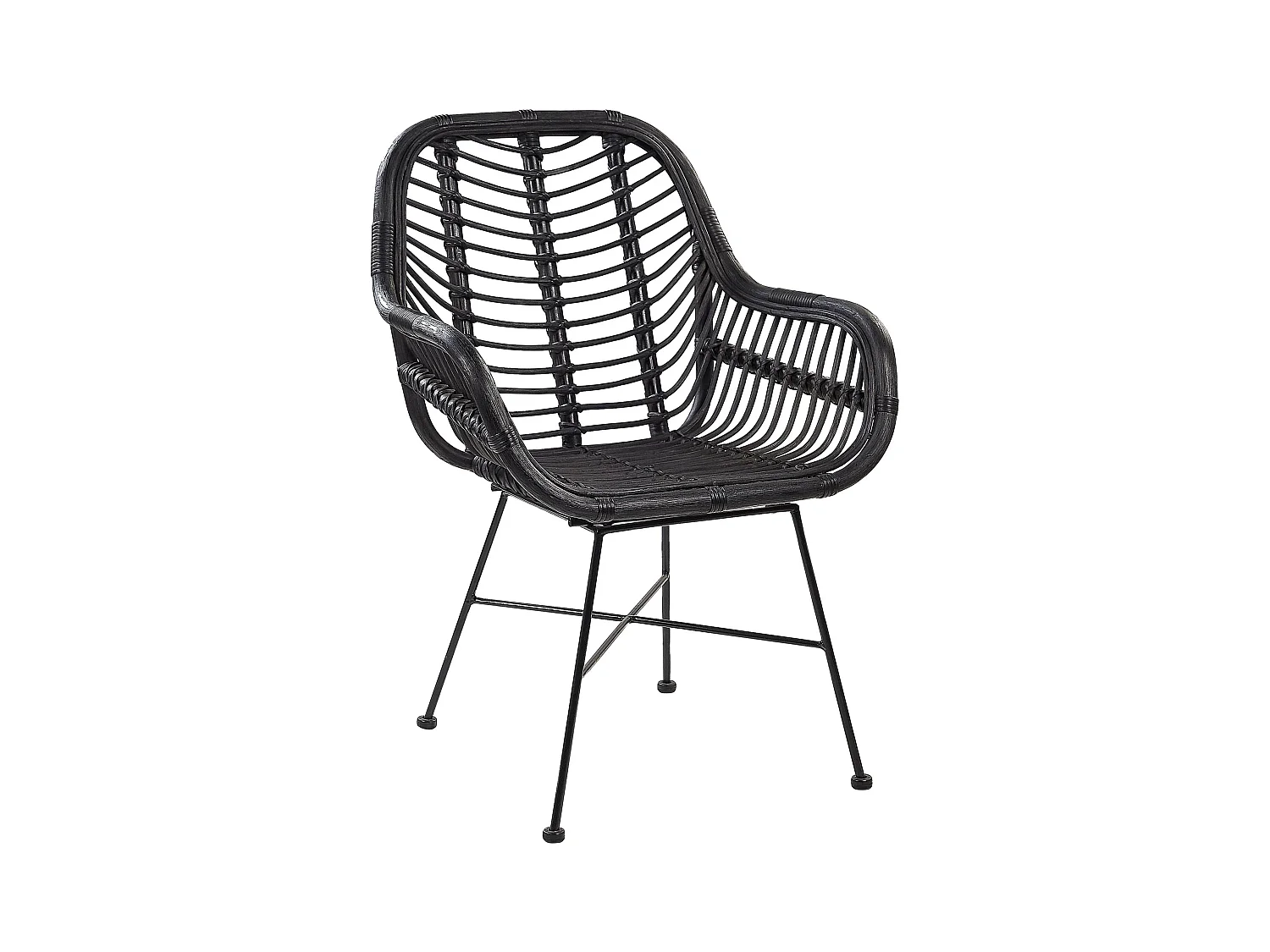 Chaise de salle à manger CANORA Rotin Noir