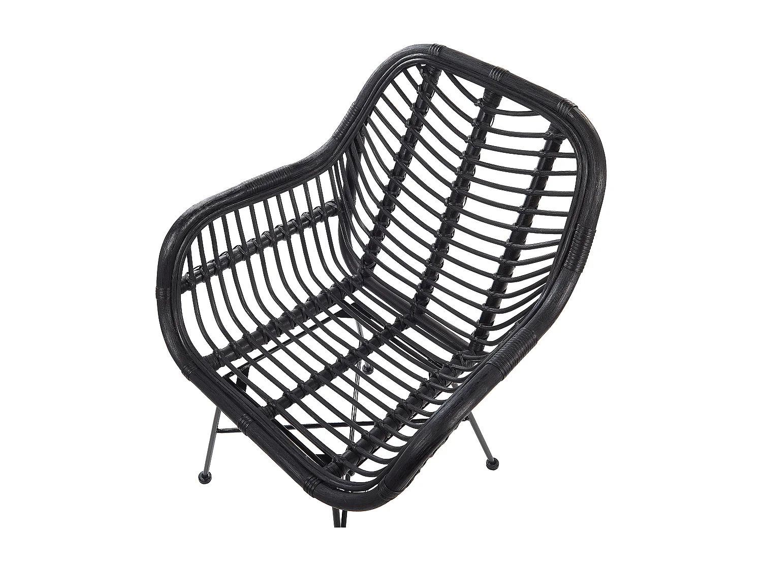 Chaise de salle à manger CANORA Rotin Noir