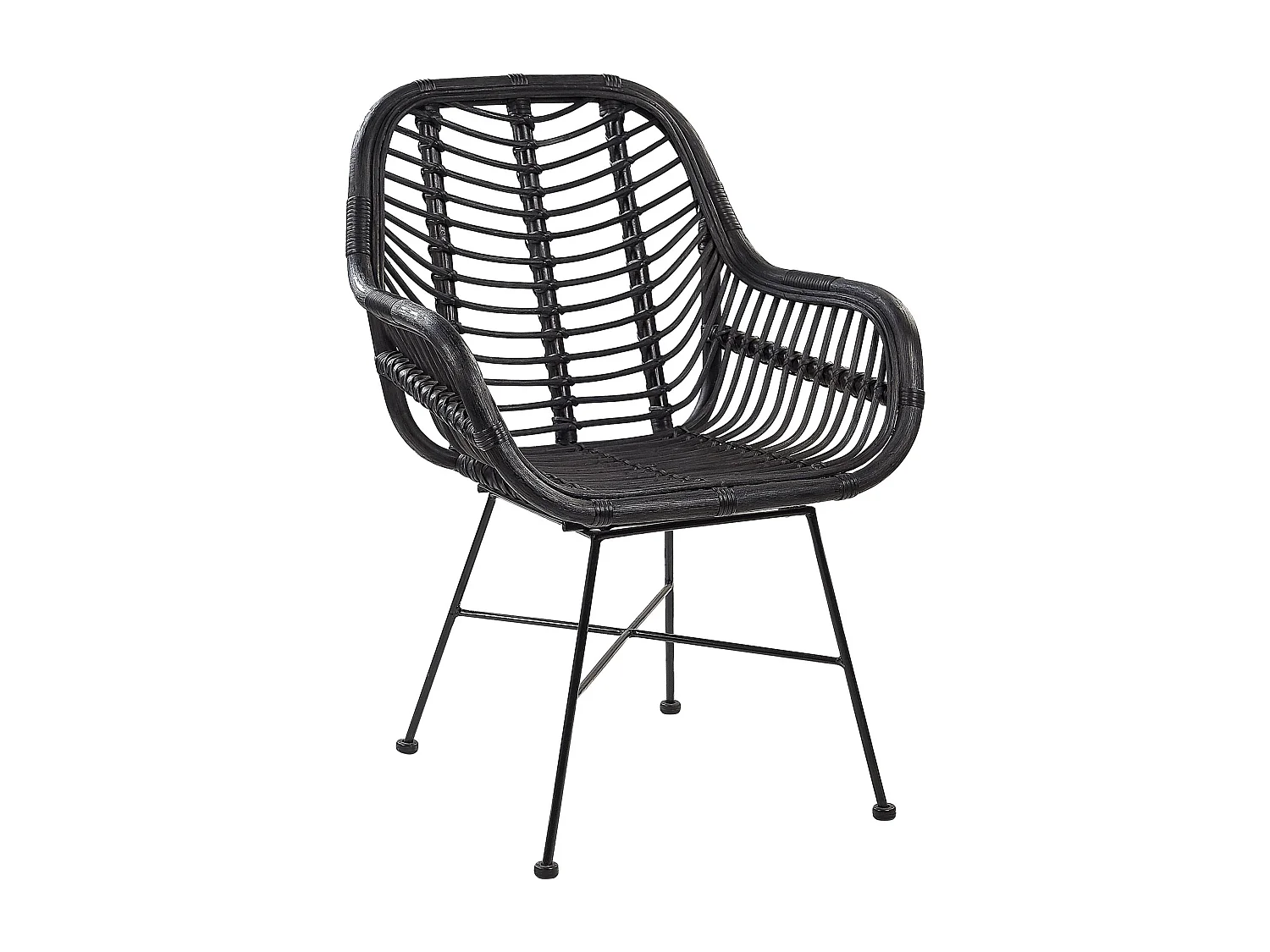 Chaise de salle à manger CANORA Rotin Noir