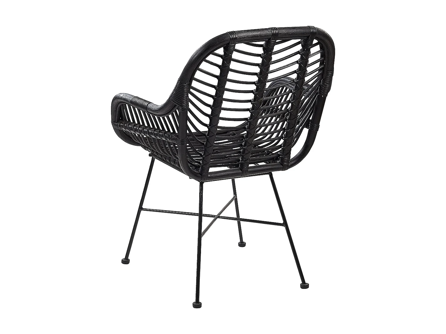 Sedia da pranzo CANORA Rattan Nero