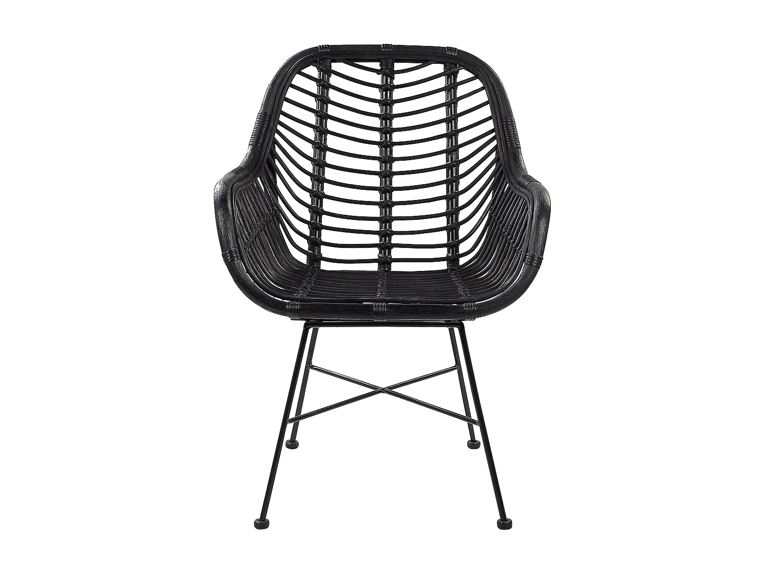 Sedia da pranzo CANORA Rattan Nero