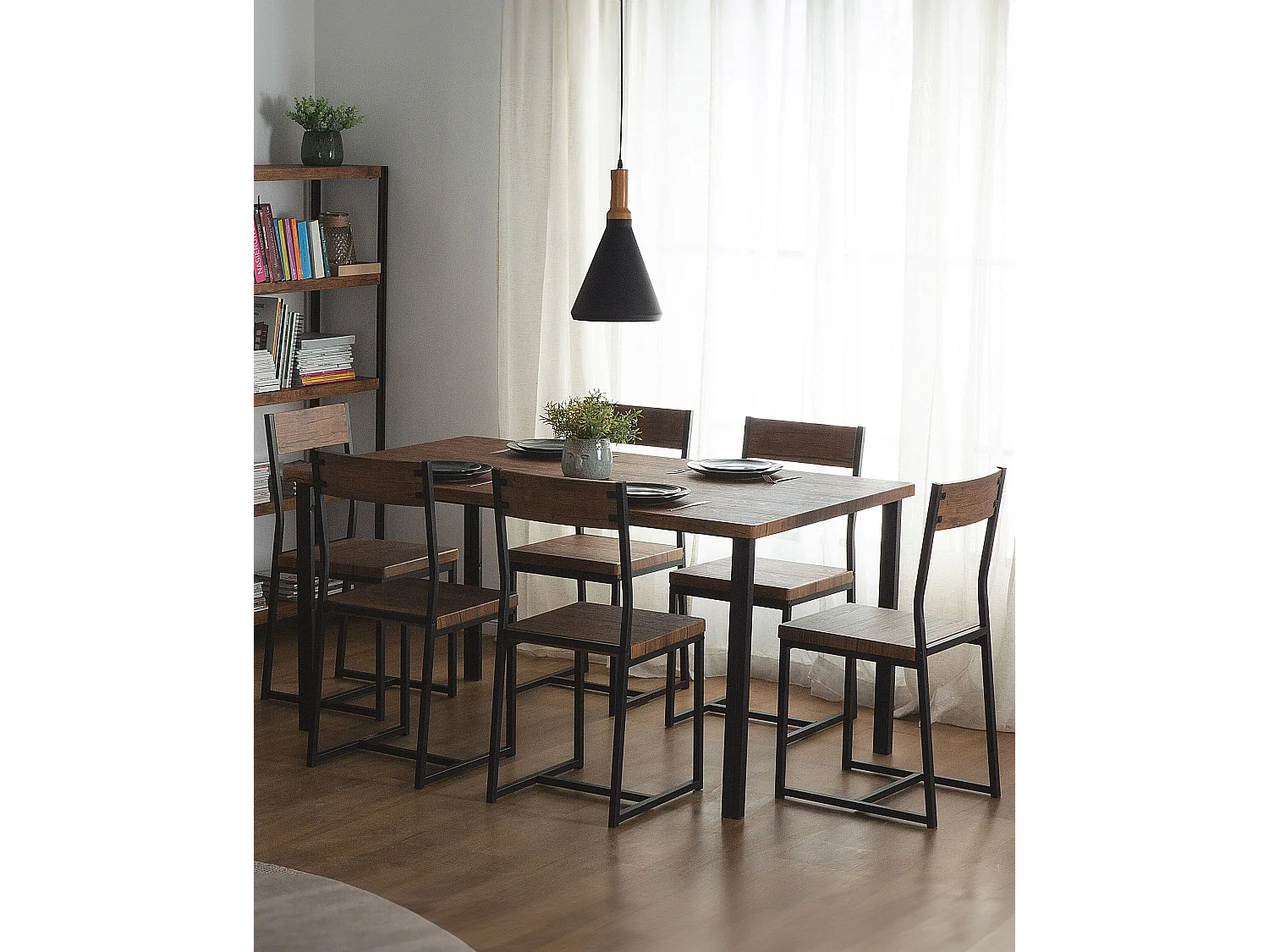 Set di 6 sedie da pranzo LAREDO Marrone/Nero