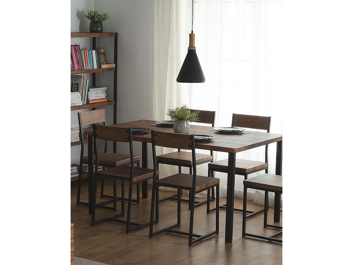 Esszimmerstuhl 6er Set LAREDO Braun / Schwarz