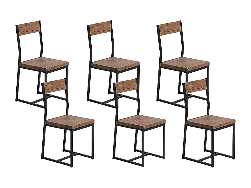 Conjunto de 4 cadeiras de jantar LAREDO Castanho/Preto