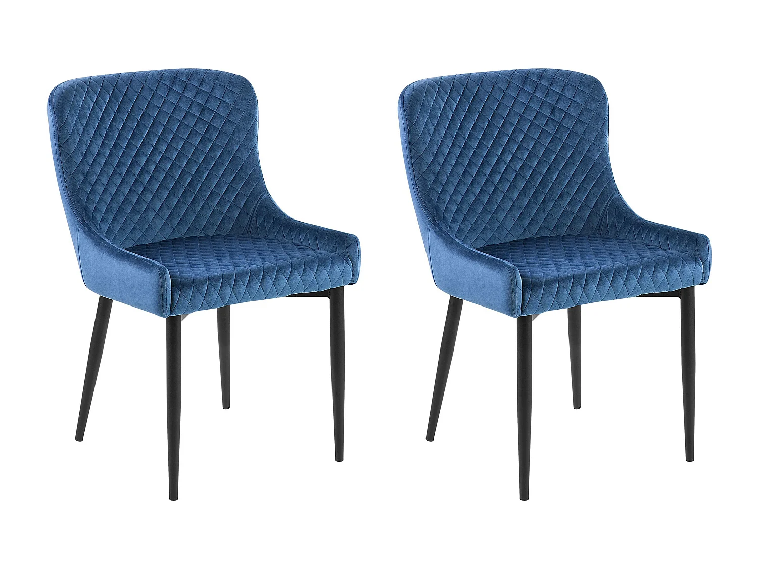 Conjunto de 2 cadeiras de jantar SOLANO Veludo Azul marinho