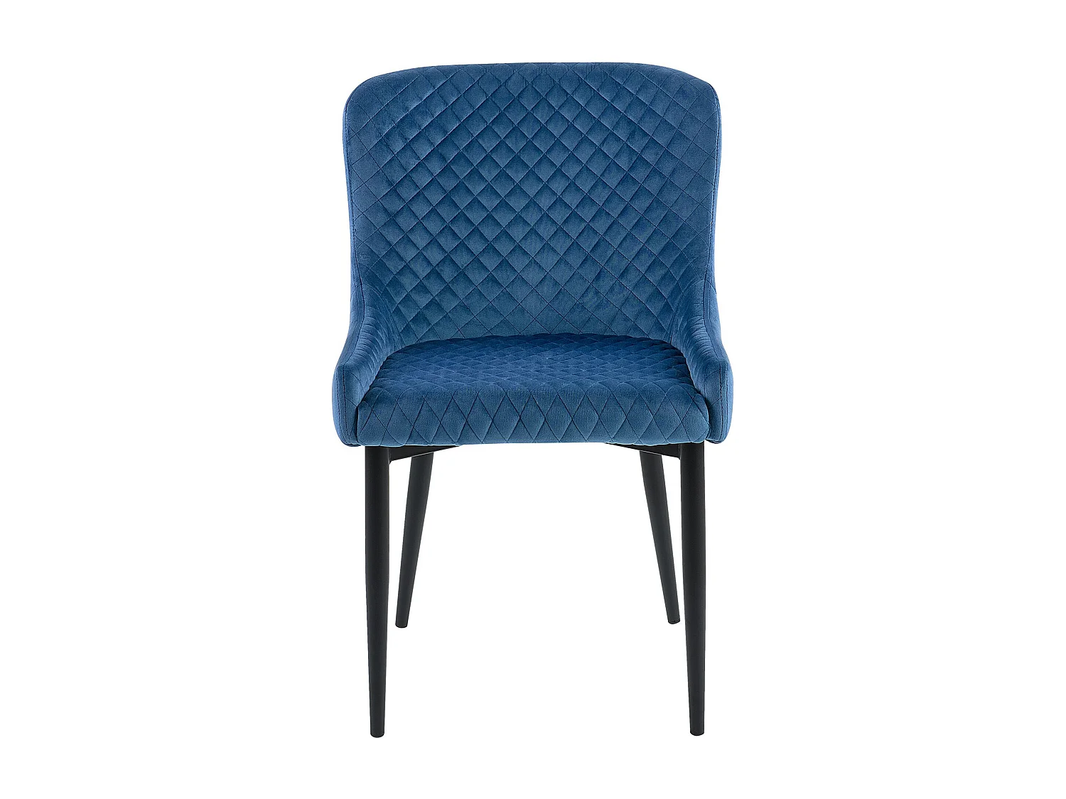 Lot de 2 chaises de salle à manger SOLANO Velours Bleu marine