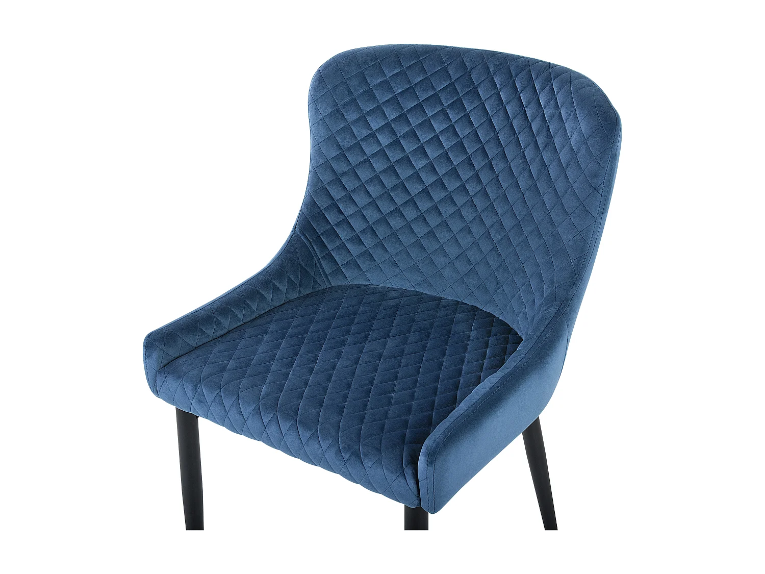 Lot de 2 chaises de salle à manger SOLANO Velours Bleu marine