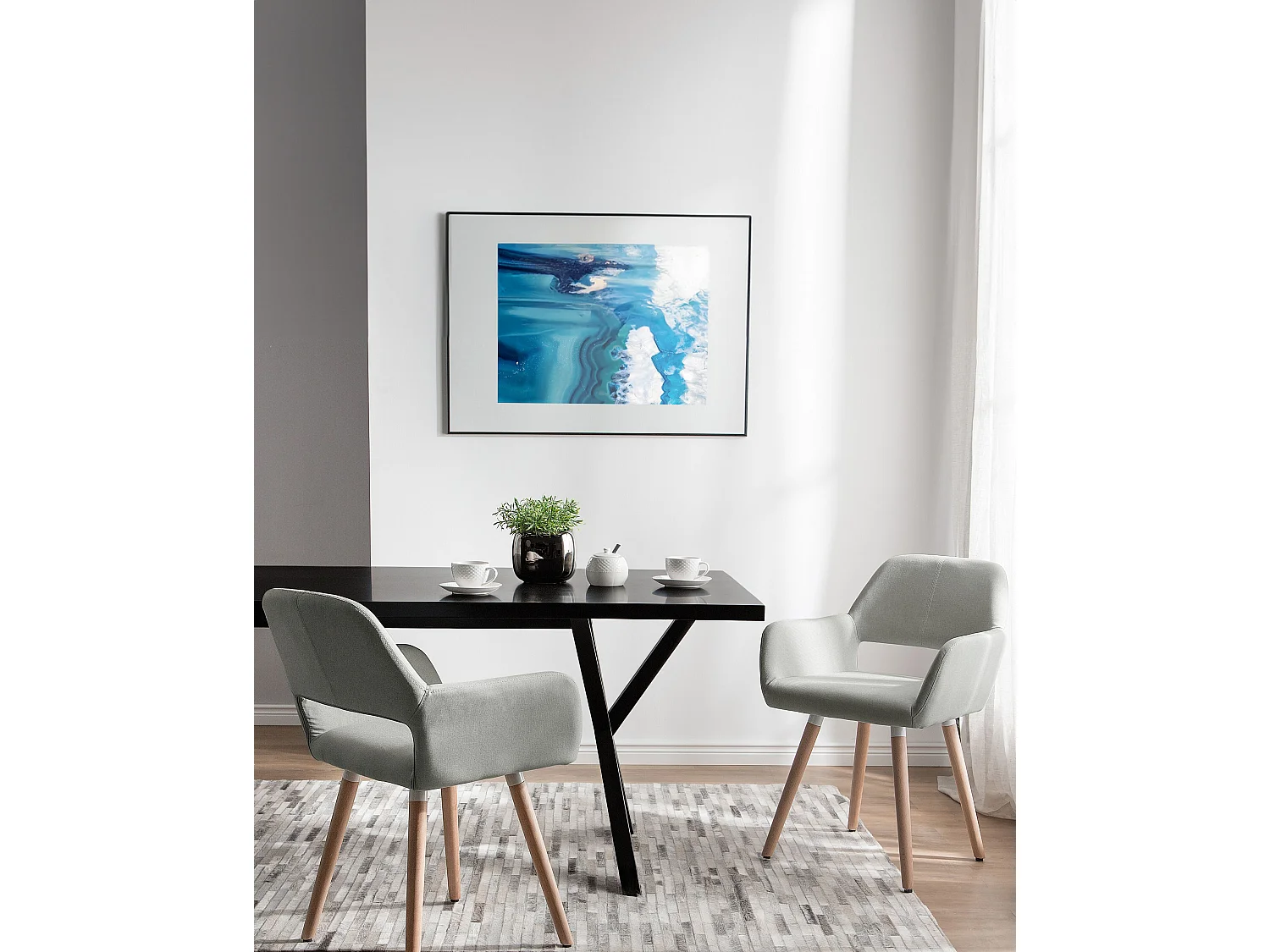 Lot de 2 chaises de salle à manger CHICAGO Gris clair