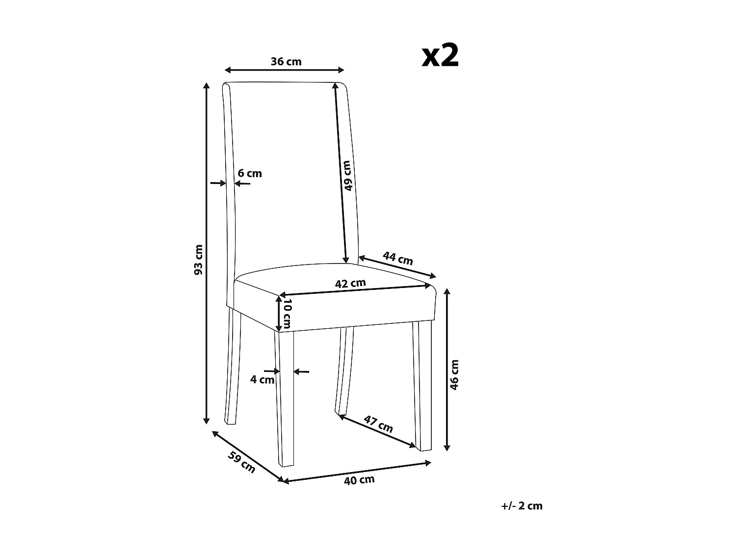 Set van 2 eetkamerstoelen BROADWAY Kunstleer Wit
