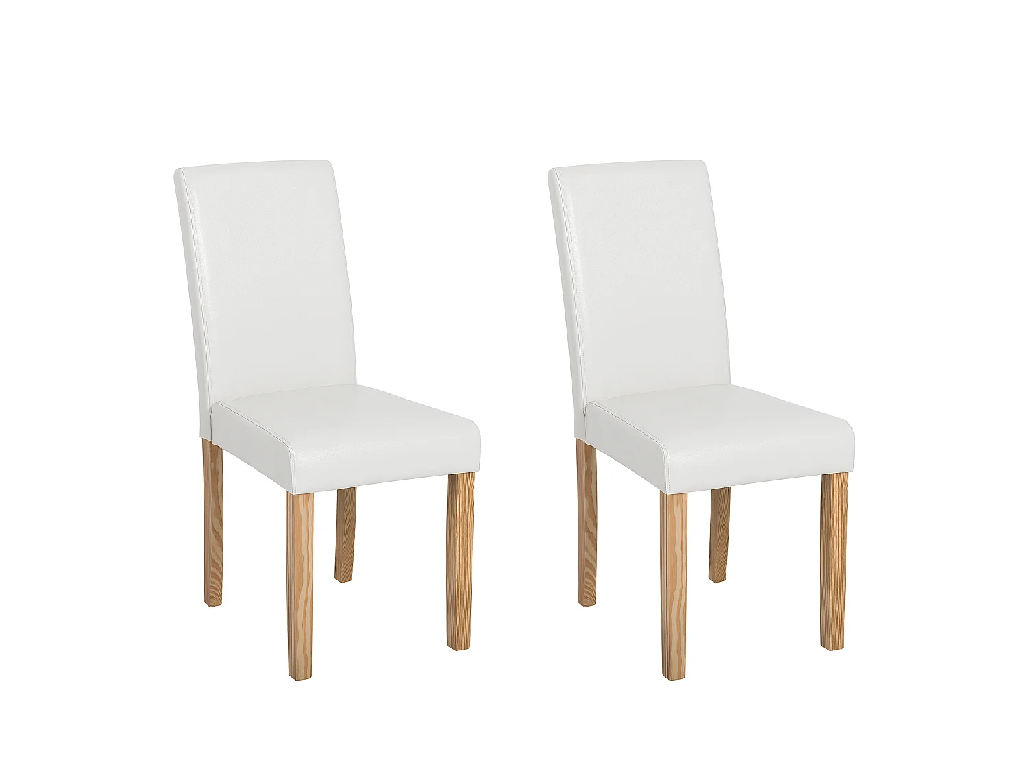 Lot de 2 chaises de salle à manger BROADWAY Cuir PU Blanc