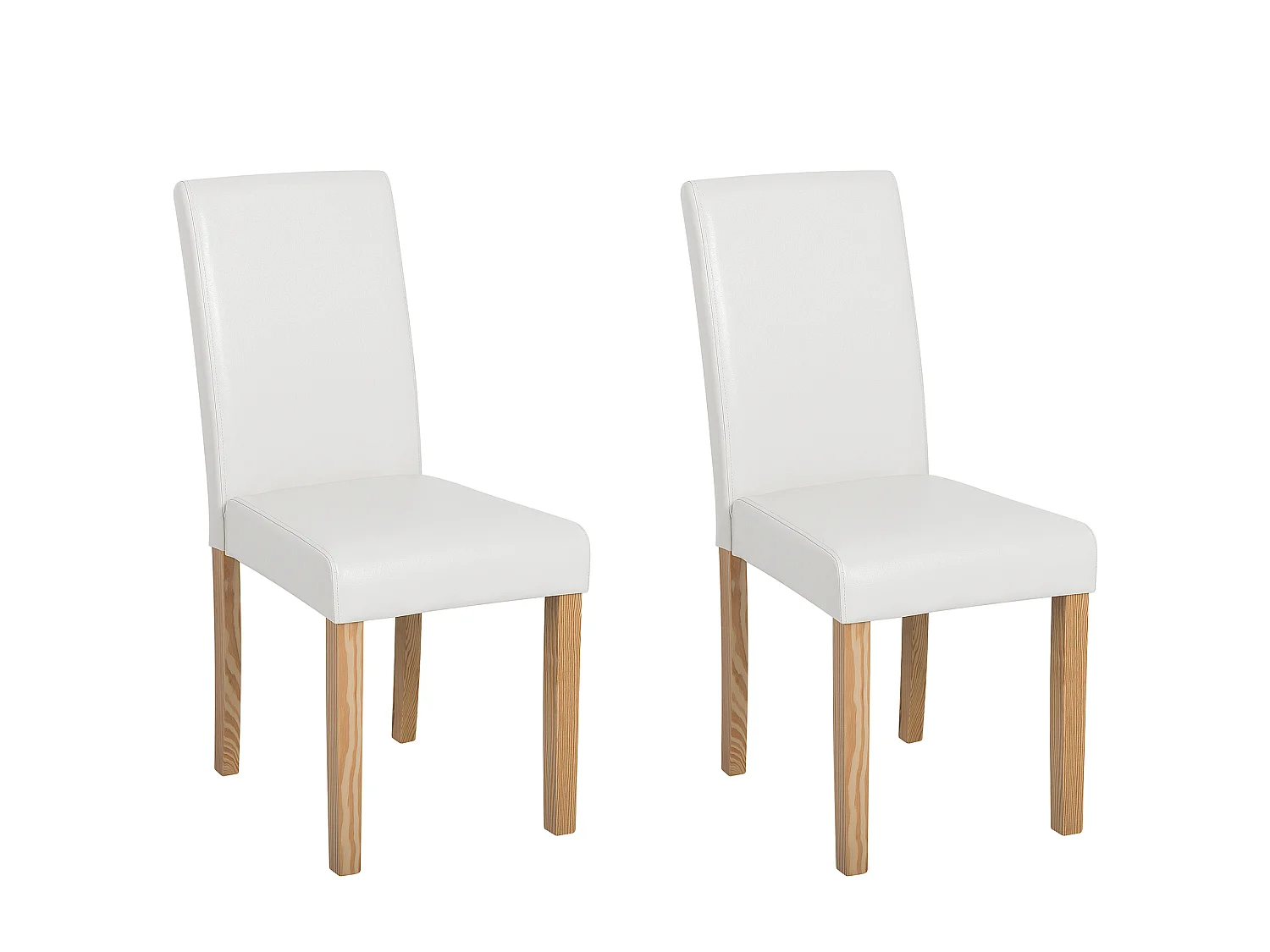 Lot de 2 chaises de salle à manger BROADWAY Cuir PU Blanc